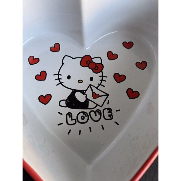 Sanrio Hello kitty Heart Shaped Ceramic Casserole Baking Dish Love Letter NEW - Picture 3 of 11